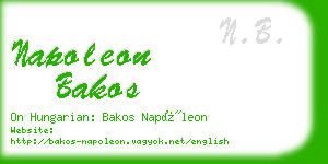 napoleon bakos business card